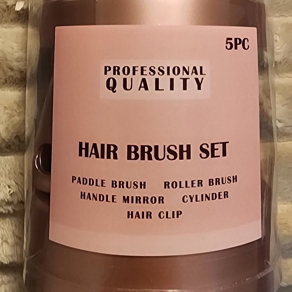 5-Piece Professional Quality Hair Brush Set Rose‎ Pink